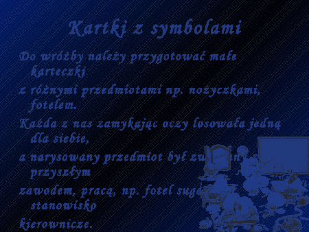 Wróżba kartki z symbolami